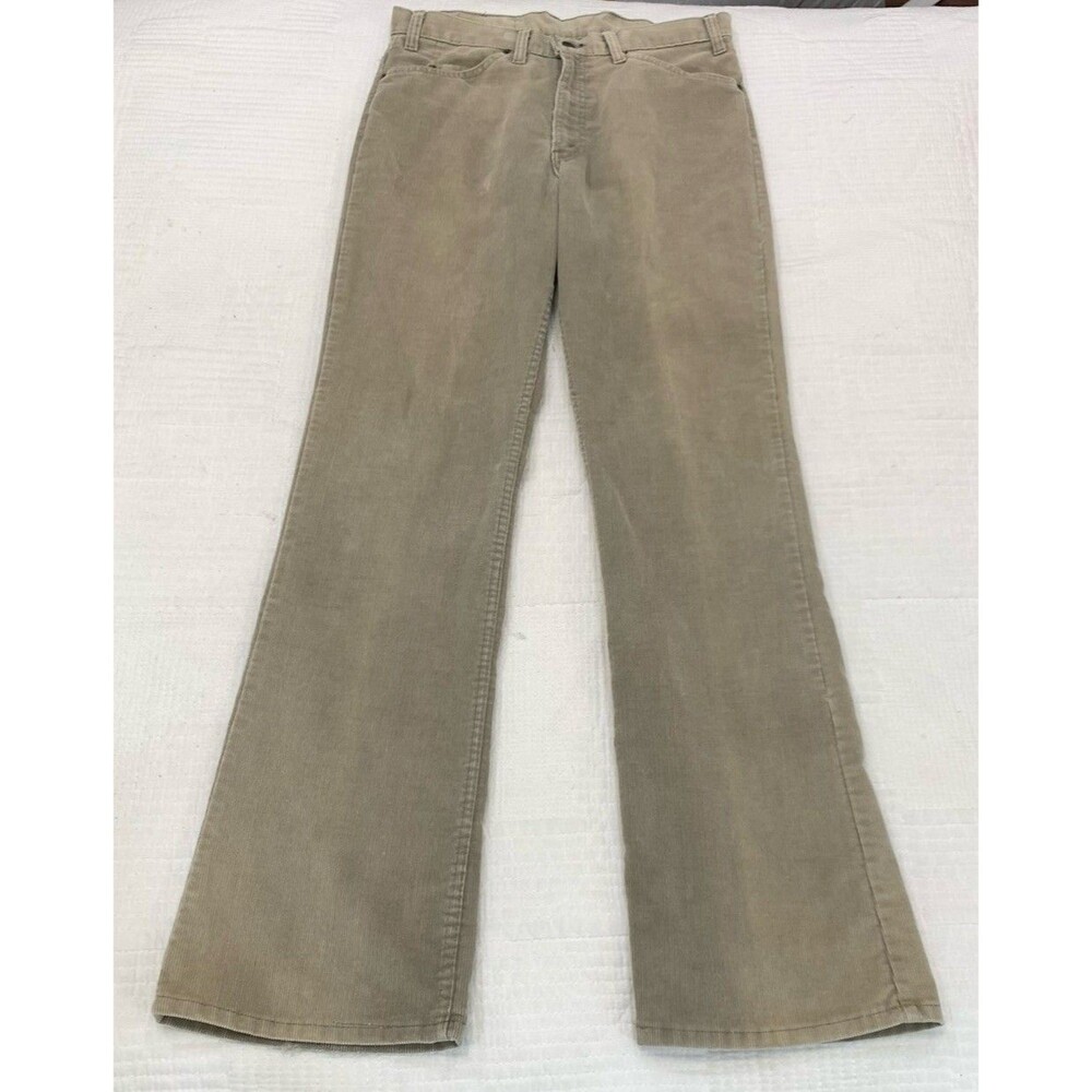 Vintage 90s Levi's 517 Corduroy Pants W32 L33 Tan Khaki Bootcut USA Made 1997
